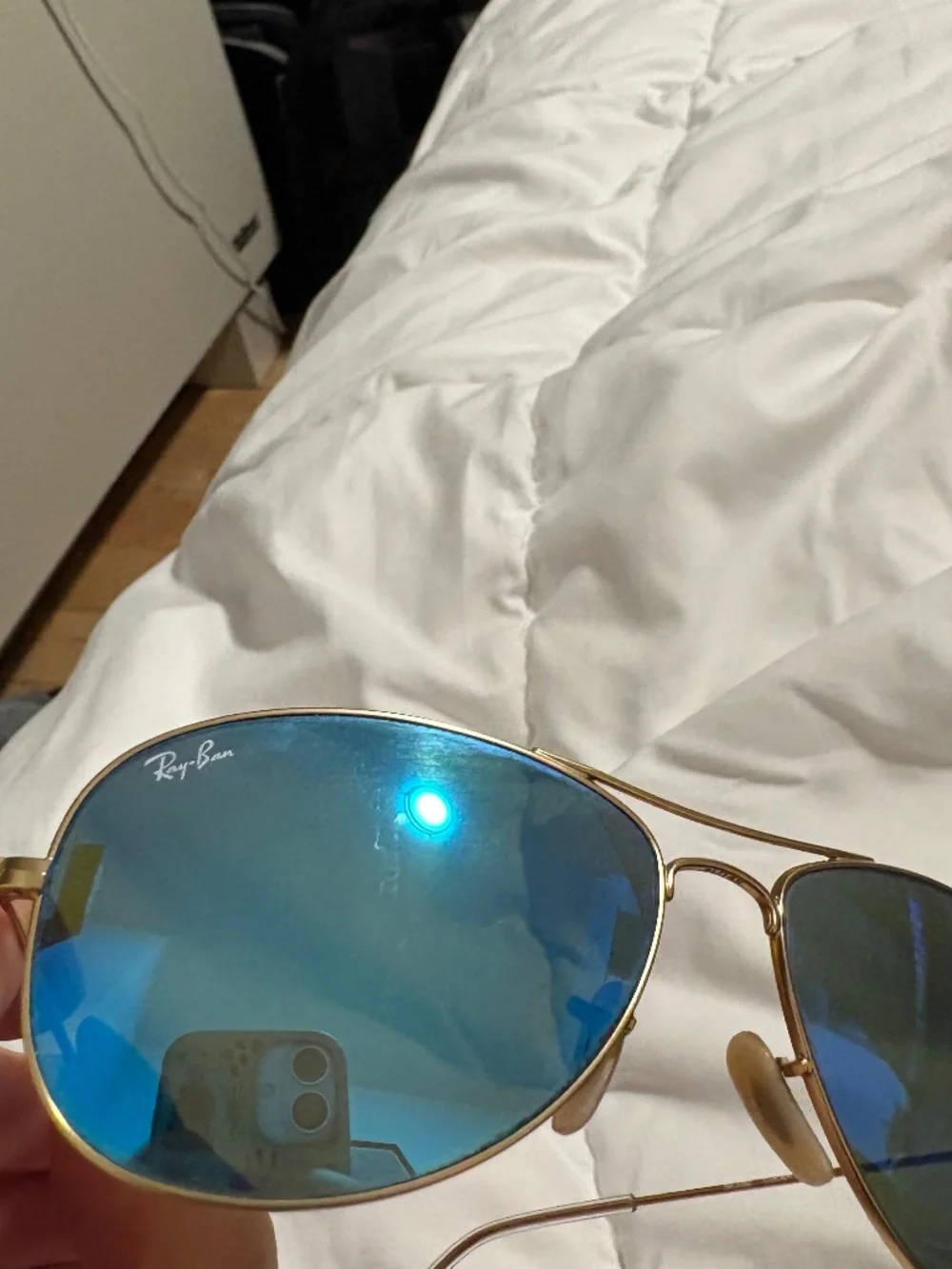 Ray-Ban RB3362 Cockpit Aviator Sunglasses Gold Blue Mirror Flash Lens